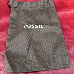 Fossil Brown and Burgundy Leather Drawstring Pouch